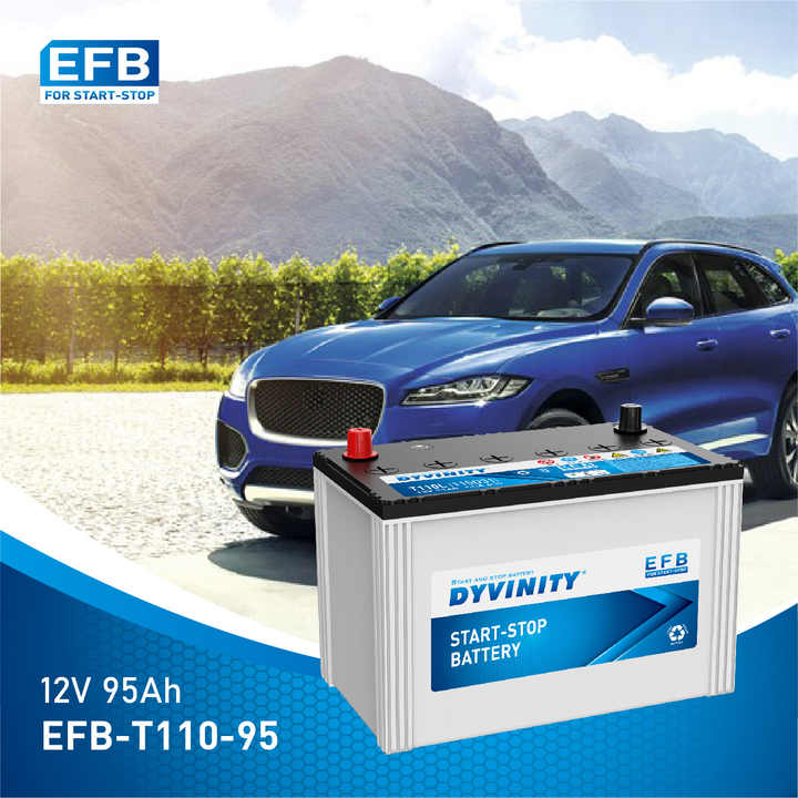 Lead Acid Car Battery 12V 95Ah 115D31L Start Stop System Auto Battery for Vehicle Replacement DYVINITY