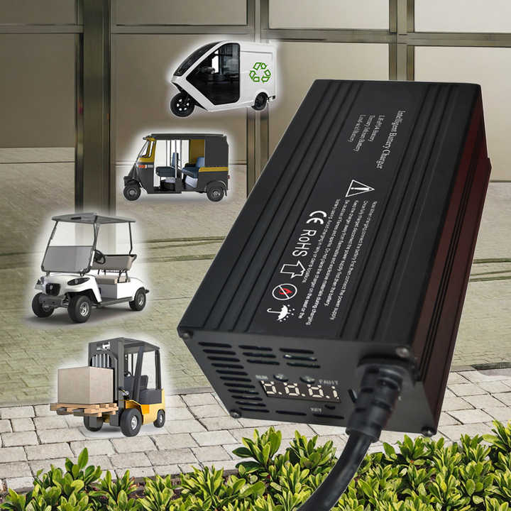 High Power Lithium Ion Battery Charger 12V 24V 48V 60V 72V for Ebike Scooter Motorcycle with Short Circuit Protection and Fast Charging BSM