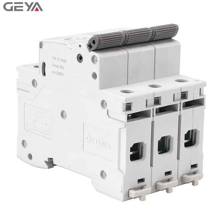 GEYA DC MCB Circuit Breaker 1P 2P 3P 4P Miniature 16A 25A 63A 4.5kA for Solar PV Systems 1000VDC