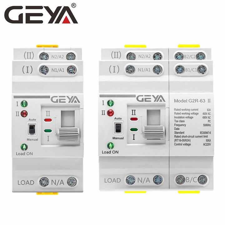 GEYA G2R 50A 4P Generator ATS Controller Dual Power Changeover Automatic Transfer Switch 63A 4-Way Cabinet for Solar Energy Storage Systems