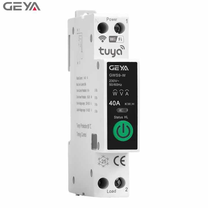GEYA Smart WiFi Changeover Switch RCCB Circuit Breaker with Remote Control 90-240V 4.5kA Breaking Capacity for Residential and Commercial Circuit Protection GEYA