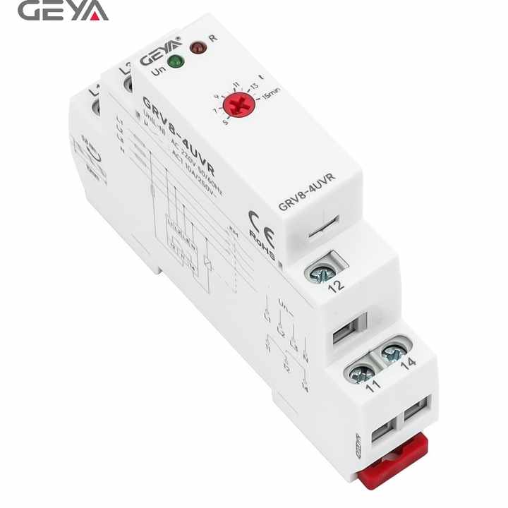 Under Voltage Relay 3 Phase GRV8-4UVR AC220V AC230V AC240V Undervoltage Protection for Voltage Monitoring GEYA