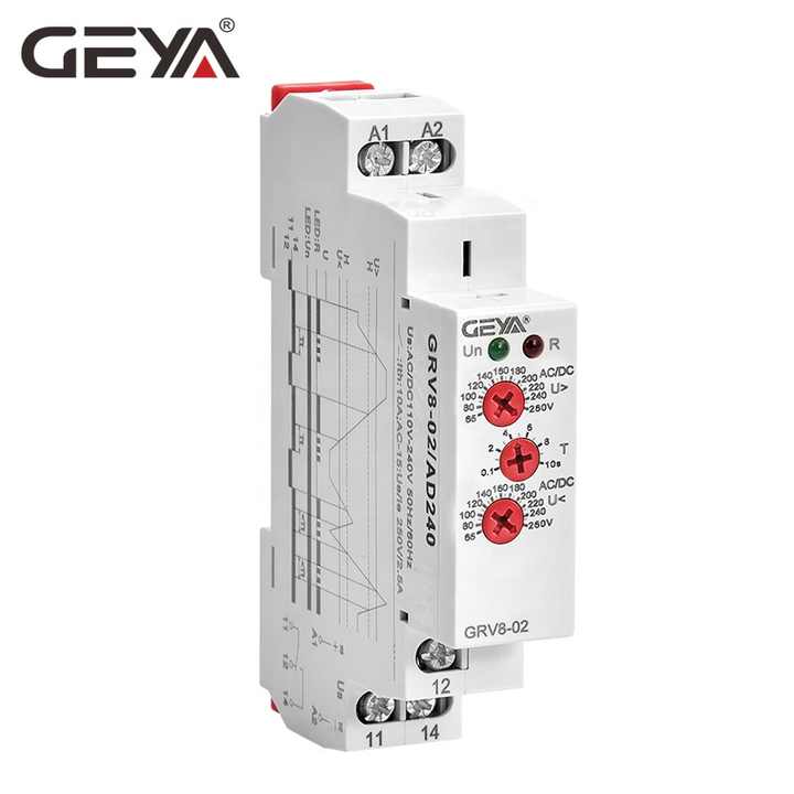 GEYA GRV8-02 AC/DC Supply Voltage Relay Single Phase 10A Monitoring Overvoltage Undervoltage Protection GEYA OEM ODM