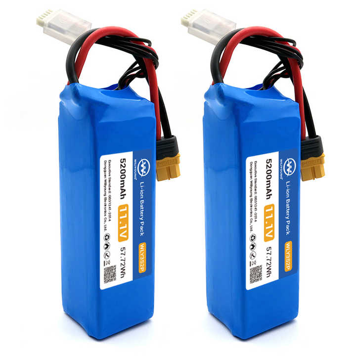 Lipo Lithium Polymer Battery Pack 7.4V 12V 52000mAh 3S High Discharge Rate for RC Cars Power Tools and Electric Vehicles Wiliyoung