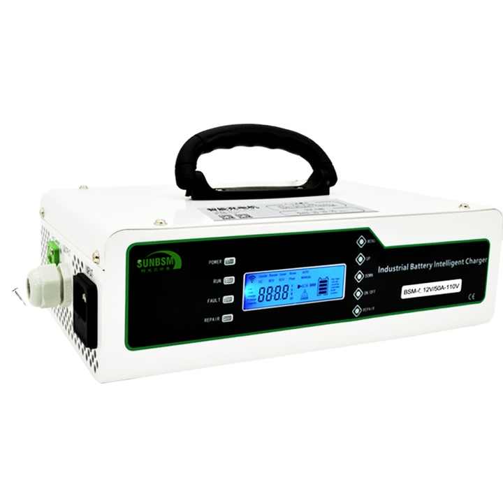 3KW 12V 24V 48V Adjustable Voltage Lithium Battery Charger for Forklift Electric Tractor with Overcharge & Overcurrent Protection SUNBSM