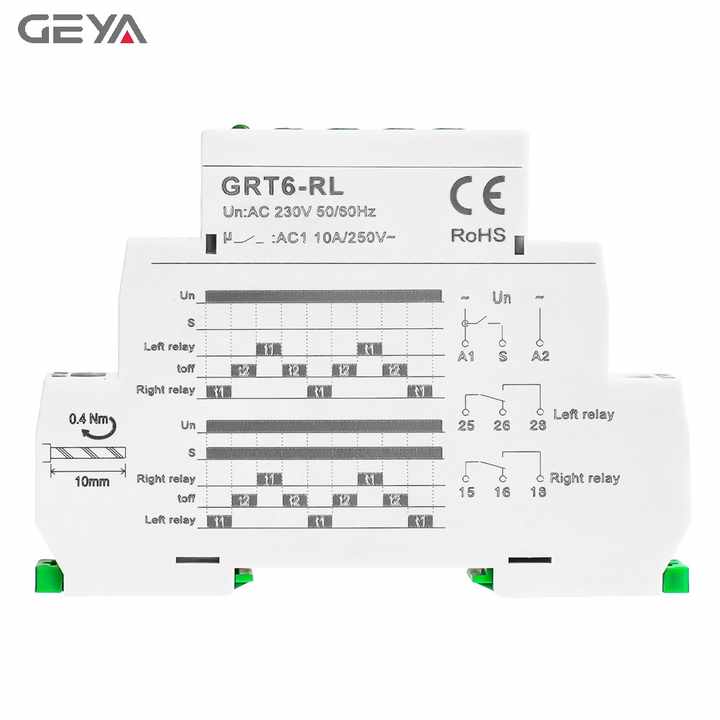 GEYA GRT6-RL A230 Right-Left Time Relay 220V Inverse Voltage Protection Relay for Industrial Automation Systems GEYA