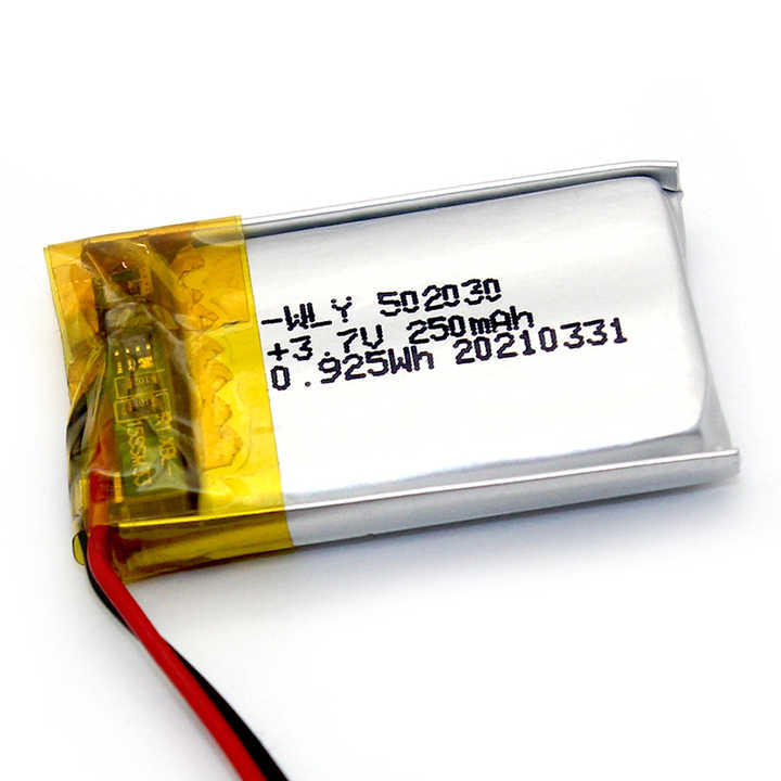 High Quality Lipo Battery 502030 3.7v 250mAh Rechargeable Polymer Battery for Smart Watches and Wearable Devices