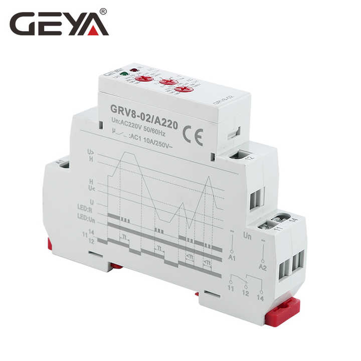 GEYA GRV8-02 AC/DC Supply Voltage Relay Single Phase 10A Monitoring Overvoltage Undervoltage Protection GEYA OEM ODM