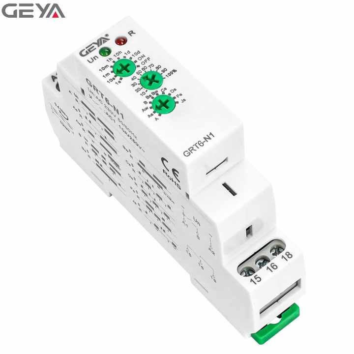GEYA GRT6-N1 A230 Extended Multifunction Time Relay Electronic Adjustable 0.1S-10Days Delay Industrial Automation Control GEYA