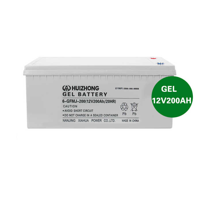 Maintenance Free GEL 12V 200Ah Deep Cycle Lead Acid Battery Solar Energy Storage System Rechargeable HUIZHONG