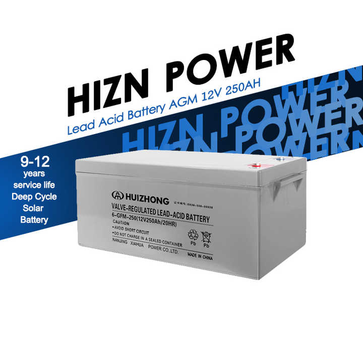 Lead Acid AGM Battery 12V 250AH Long Cycle Life for Home Solar Energy Storage Systems HIZN
