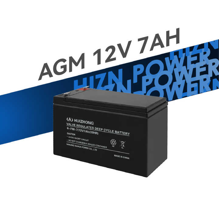 Hizn Solar System Batteries AGM 12V 7AH Long Cycle Life for Home Energy Storage Systems