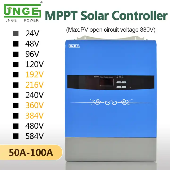 Lead Acid High Voltage MPPT Solar Charge Controller 80A 100A 192V 480V 584V for Solar Energy Systems with WIFI RS485 JNGE
