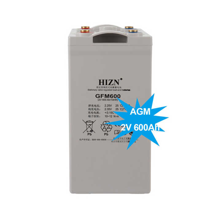 Solar AGM 2V 600AH Deep Cycle Battery Long Cycle Life Sealed AGM for Solar Energy Storage Systems UPS Telecom HUIZHONG