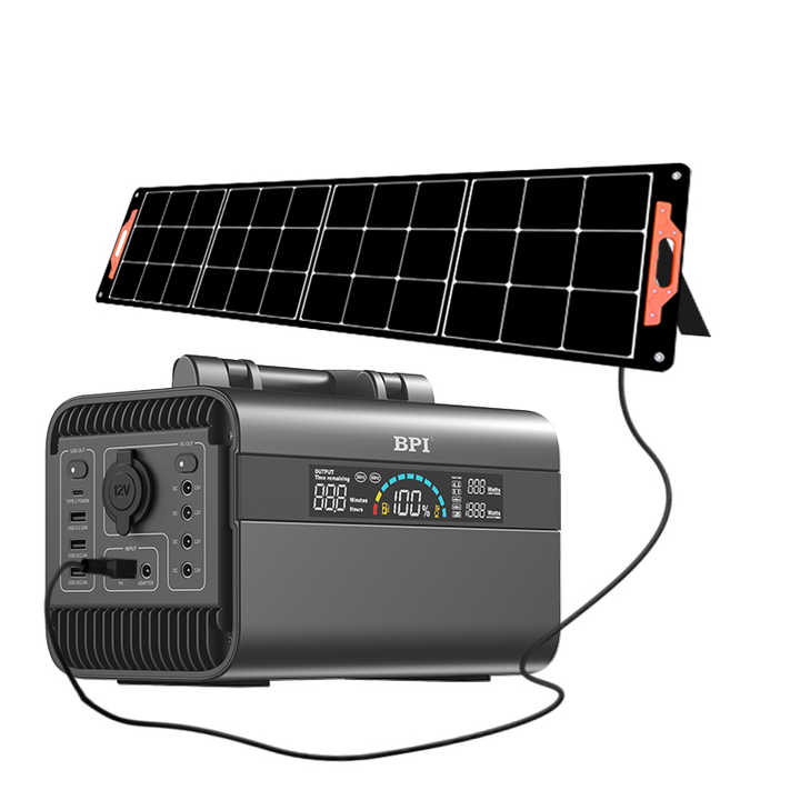 Custom Made 300W Lithium Solar Backup Outdoor Station 110V/220V MPPT Controller EU Plug Jump Starter Flashlight for Car Use