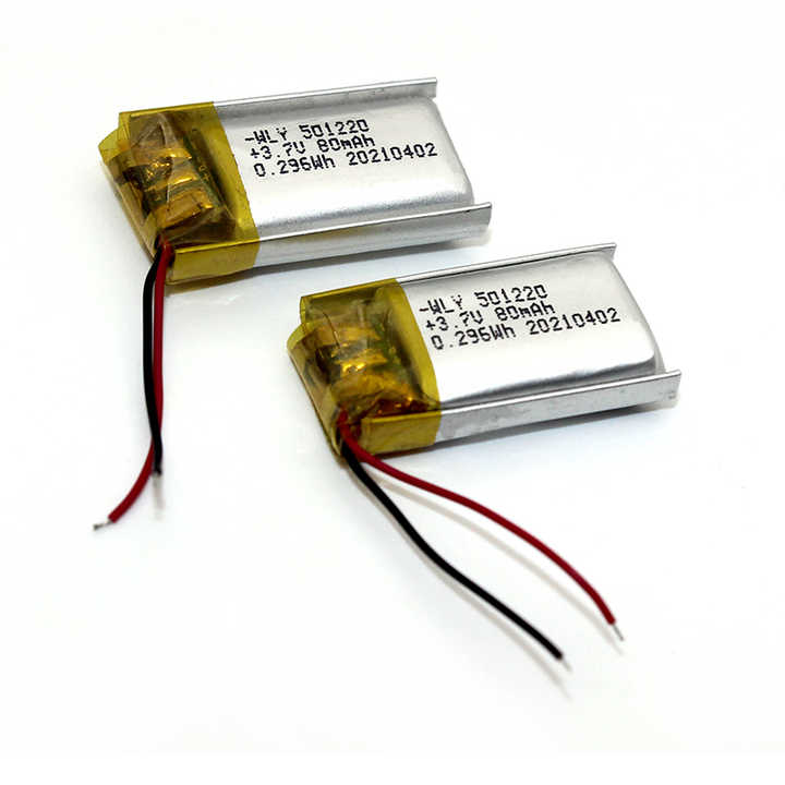 Lithium Polymer Battery 501220 80mAh 3.7V High Quality Rechargeable for Headset and Consumer Electronics WLY