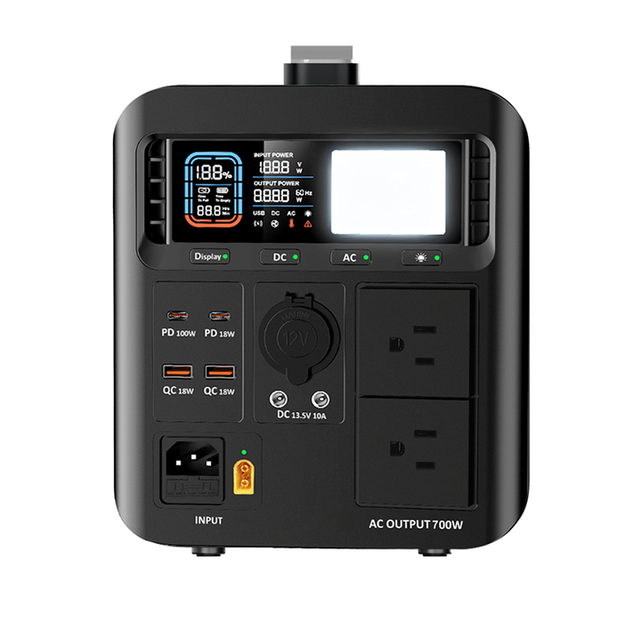 Outdoor 700W LiFePO4 Lithium Battery Camping Solar Generator Portable Power Station 24V for RV Outdoor Adventures JNGE
