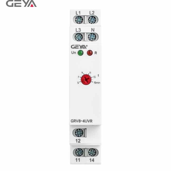 Under Voltage Relay 3 Phase GRV8-4UVR AC220V AC230V AC240V Undervoltage Protection for Voltage Monitoring GEYA