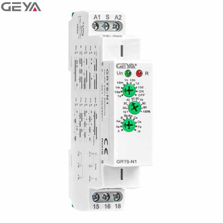 GEYA GRT6-N1 A230 Extended Multifunction Time Relay Electronic Adjustable 0.1S-10Days Delay Industrial Automation Control GEYA