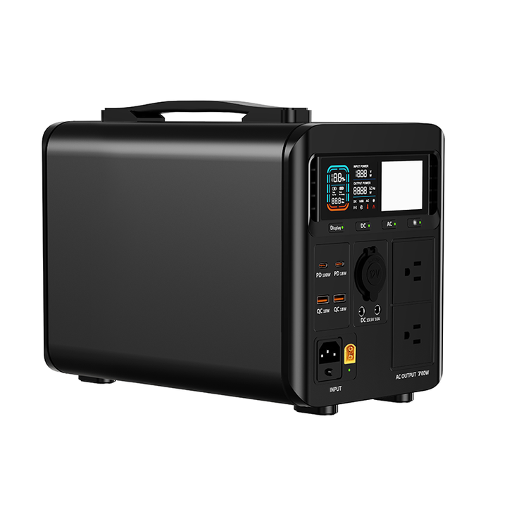 Portable Power Bank 700W 672Wh LiFePO4 Battery AC/DC Output Outdoor Solar Generator JNGE