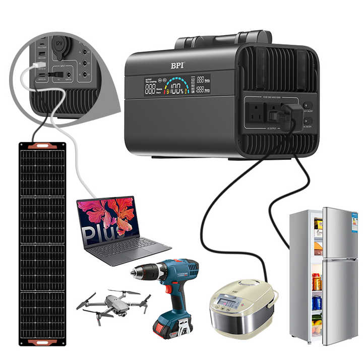 Custom Made 300W Lithium Solar Backup Outdoor Station 110V/220V MPPT Controller EU Plug Jump Starter Flashlight for Car Use