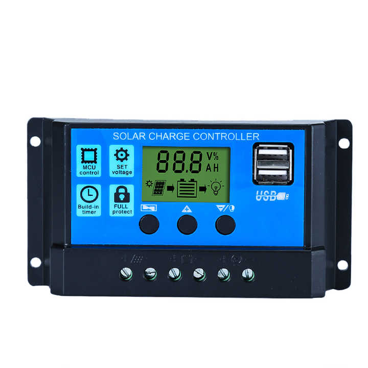 Solar Charge Controller 10A-60A PWM 12V/24V with LCD Display Overcharge Protection for Solar Energy Systems SYGSESOLAR
