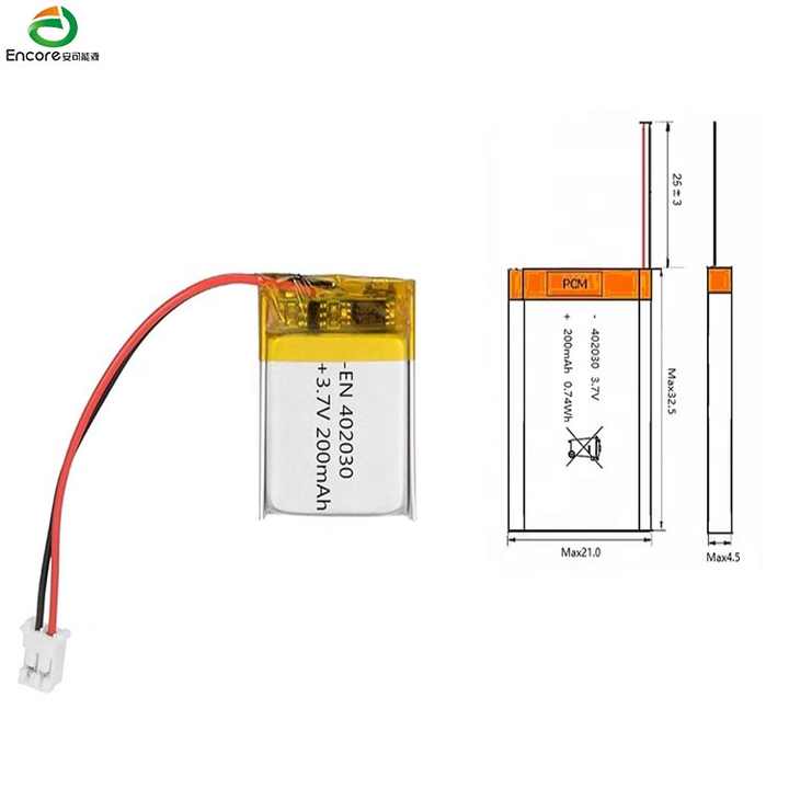 UL Certified Replacement 402030 3.7V 200mAh Rechargeable Lithium Polymer Battery for Wearable Sports Equipment & Toys Encore