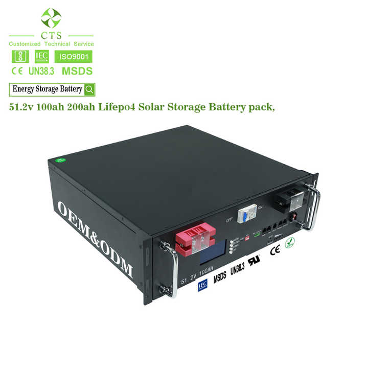 48V 24V LiFePO4 Solar Battery 100Ah 200Ah Long Cycle Life Energy Storage Battery for Home Solar Systems CTS
