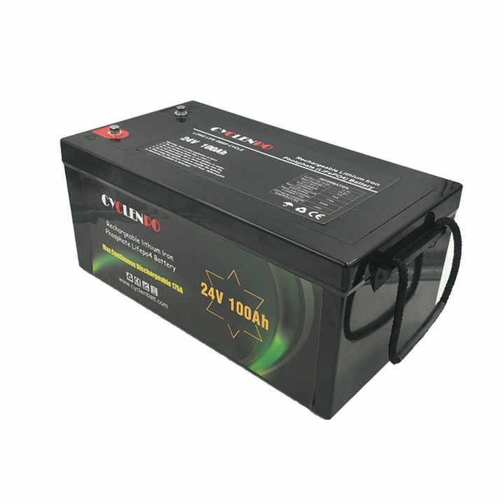 Rechargeable 24V LiFePO4 Battery 100Ah for Solar Energy Storage Systems and Electric Vehicles CYCLENPO