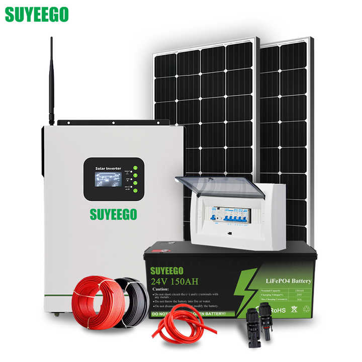 3.2kW Off-Grid Solar System with Hybrid Inverter and Lithium Battery for Home Power Supply SUYEEGO