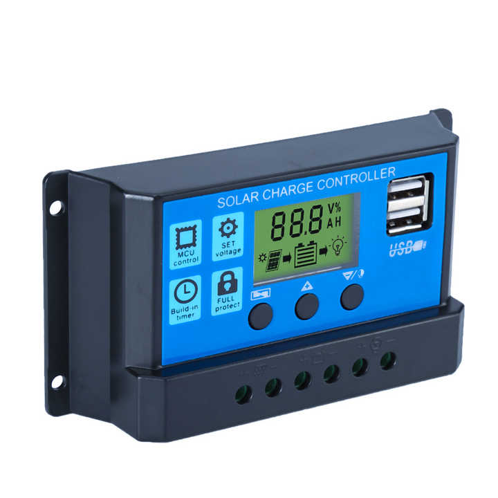 Solar Charge Controller 10A-60A PWM 12V/24V with LCD Display Overcharge Protection for Solar Energy Systems SYGSESOLAR