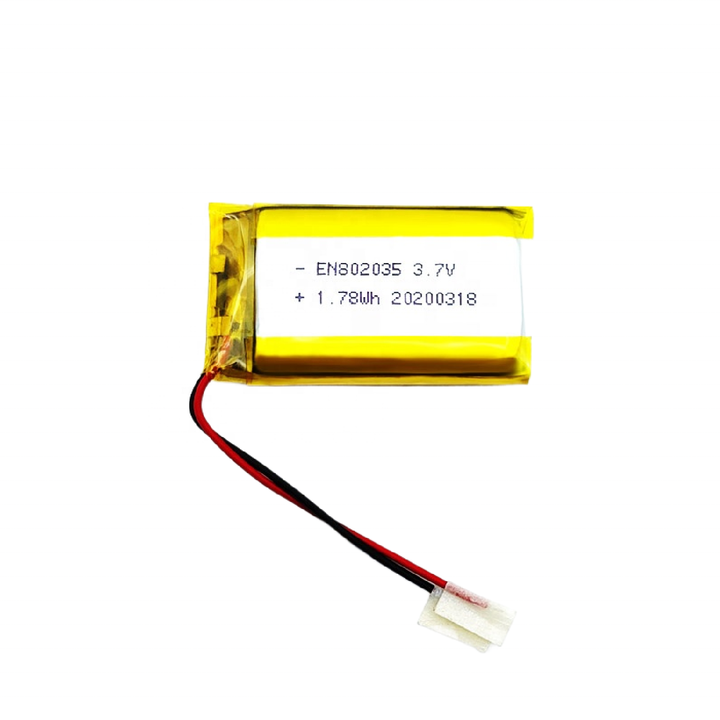 Encore Factory 802035 480mAh Lithium Polymer Battery 3.7V Rechargeable Deep Cycle for Sensors and Consumer Electronics Encore