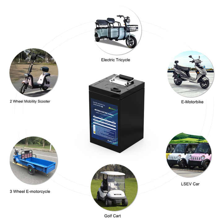 Safe LiFePO4 Power Battery Pack 25Ah 30Ah 50Ah Explosion-Proof Deep Cycle for E-Bikes Scooters DELONG