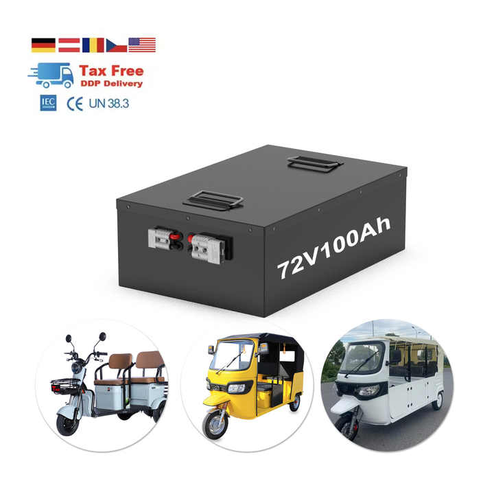 72V 100AH Lithium Battery 7680Wh Rechargeable Deep Cycle with 150A BMS for E-Truck TukTuk Tricycle Golf Cart LiFePO4 Battery