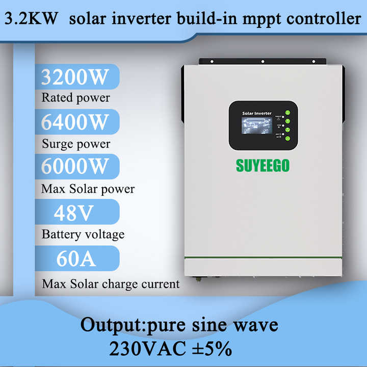 3.2kW Off-Grid Solar System with Hybrid Inverter and Lithium Battery for Home Power Supply SUYEEGO