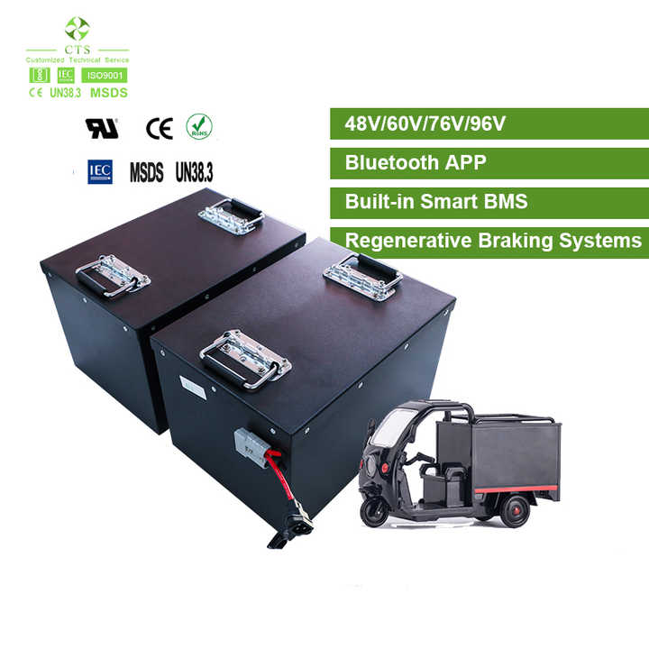 CTS 72V 60V Ebike Battery Lithium Ion 60V 72V 50Ah 100Ah 150Ah Lifepo4 Battery Pack for Three-Wheelers Golf Carts Electric Scooters and Electric Vehicles