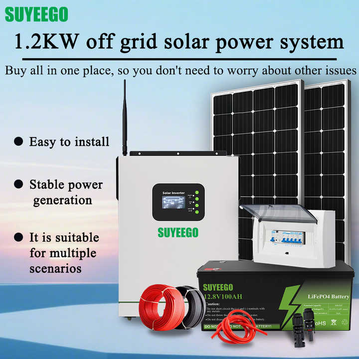 3.2kw Off-Grid Solar Power System with Hybrid Inverter and Lithium Battery for Home Energy Storage SUYEEGO