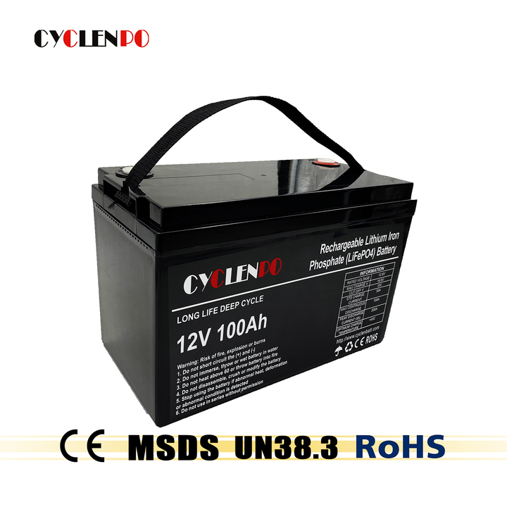 12V 100Ah LiFePO4 Battery 4000 Cycles High-Capacity Energy Storage for Solar Systems Boats Electric Forklifts cyclenpo