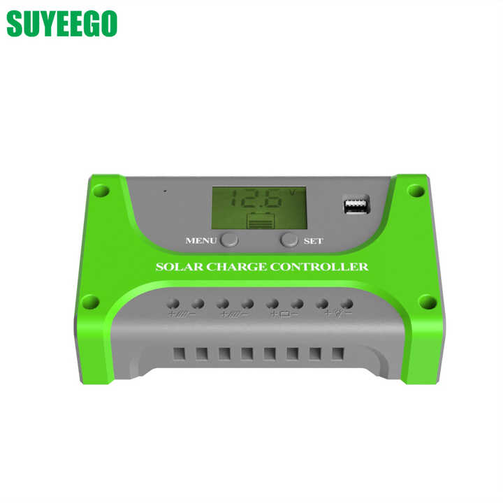 Solar Charge Controller LCD Display 10A-60A 12V/24V PWM with USB Output for Solar Energy Systems SUYEEGO