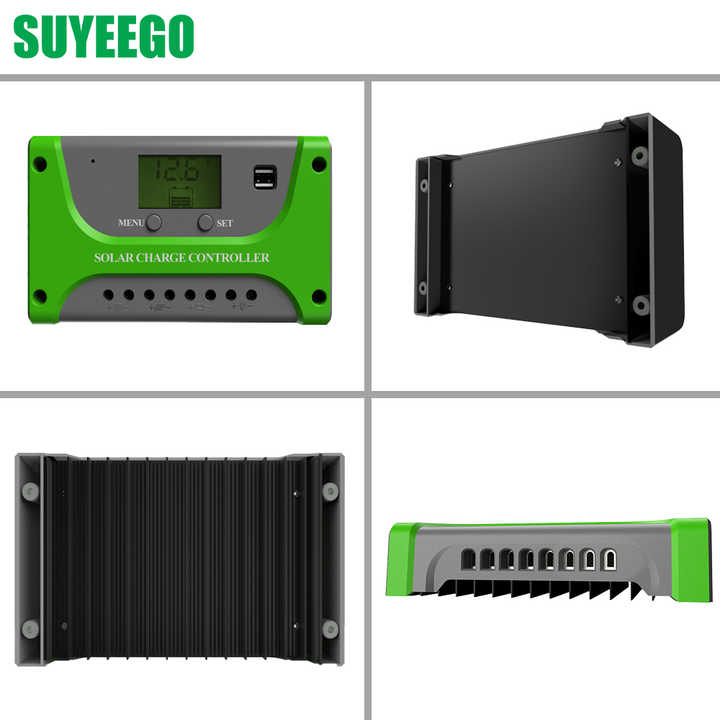 PWM Solar Charge Controller 10A-60A 12V/24V With 50A Rated Current for Solar System Lighting and Energy Storage SUYEEGO