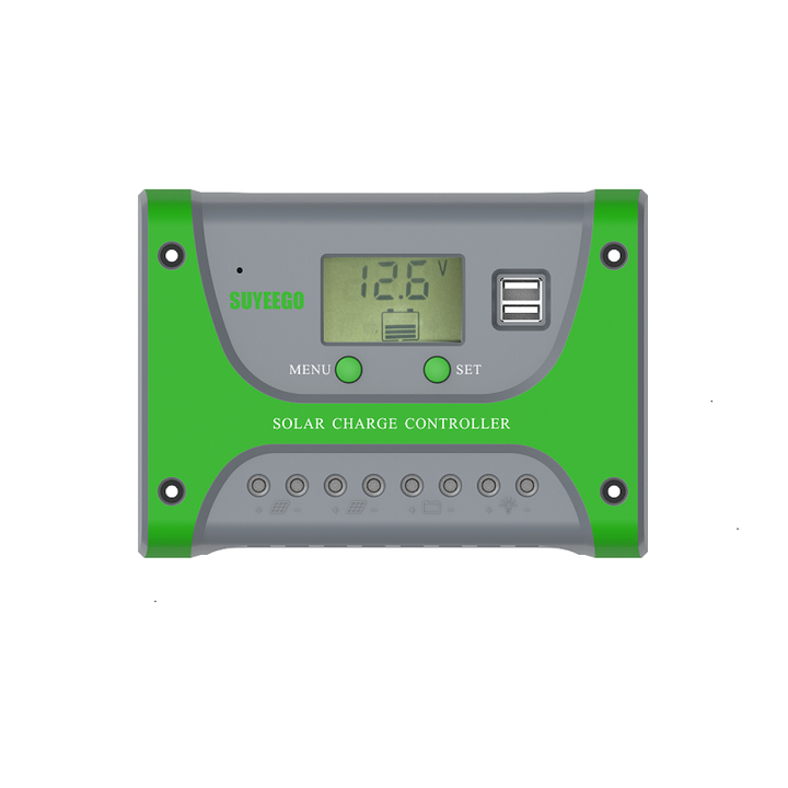 Solar Charge Controller 12V/24V 10A-60A PWM Dual PV Input 50A Rated Current 100V Max Voltage for Solar System SUYEEGO