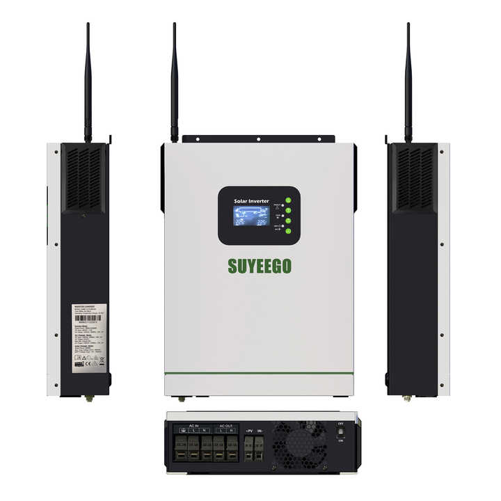 SUYEEGO 3.5kw 5.5kw DC/AC Inverters Single Phase Hybrid Solar Inverter Solar Energy Inverter Built in Mppt Charge Controller Pure Sine Wave Off-grid System 3000W-5000W 24V 220V 50/60Hz for Off Grid Power System SUYEEGO