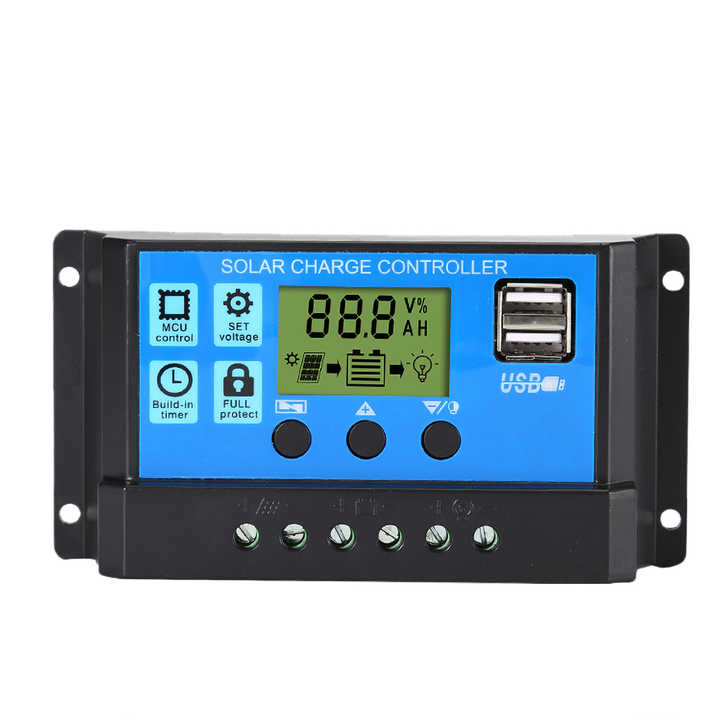 Solar Charge Controller 10A-60A 12V/24V 1500W LCD Display PWM Charge Regulator for Solar Power Systems SYGSESOLAR