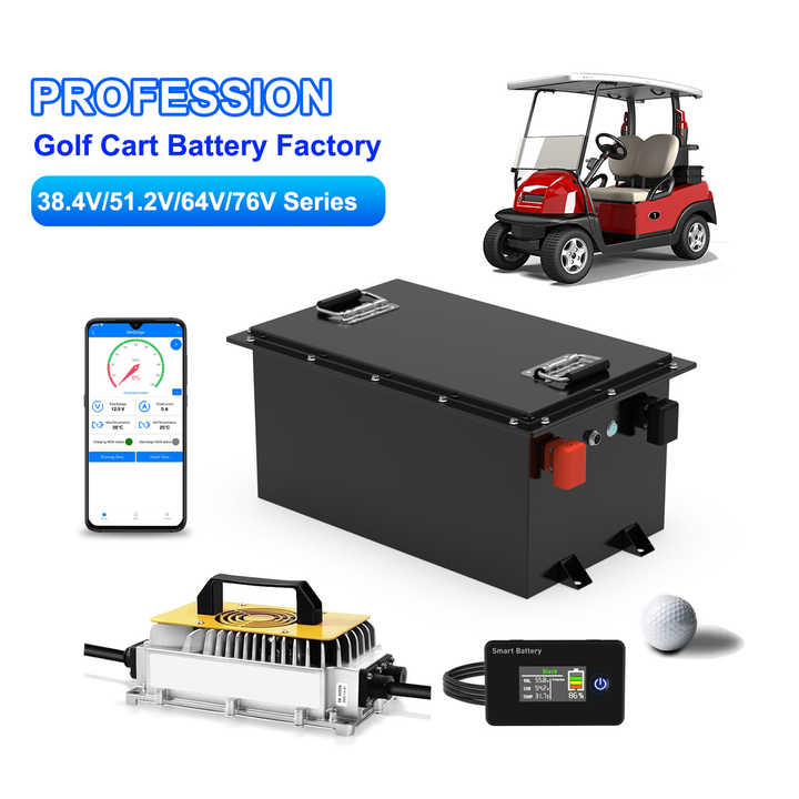 76.8V LiFePO4 Golf Cart Battery Pack Fast Charging 105Ah 120Ah 200Ah Deep Cycle Long Lifespan for Electric Vehicles DELONG
