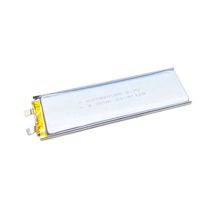 Rechargeable 3.7V 2500mAh Li-ion Pouch Battery 7030100 for Pen Lighting, Toys, and Consumer Electronics | Encore Energy