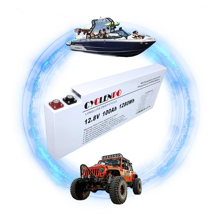 Lifepo4 Battery 12.8v 100Ah Deep Cycle for Electric Vehicles and Consumer Electronics