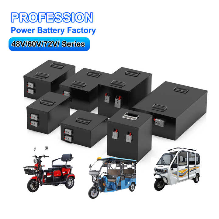 60V Lithium Battery Three Wheels Motorcycle Tricycle AGV TukTuk EV 3000W 6000W LiFePO4 Battery Pack 64V 50AH 100AH High-Cycle Long Life Low-Speed Electric Vehicles Power Storage Delong