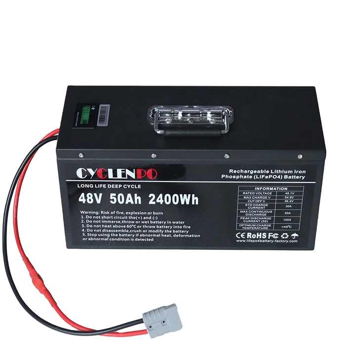 Cyclenpo 48V 50Ah Lithium Ion Battery Pack LiFePO4 High-Capacity Long Cycle Life for Electric Vehicles E-Bikes Power Tools CYCLENPO