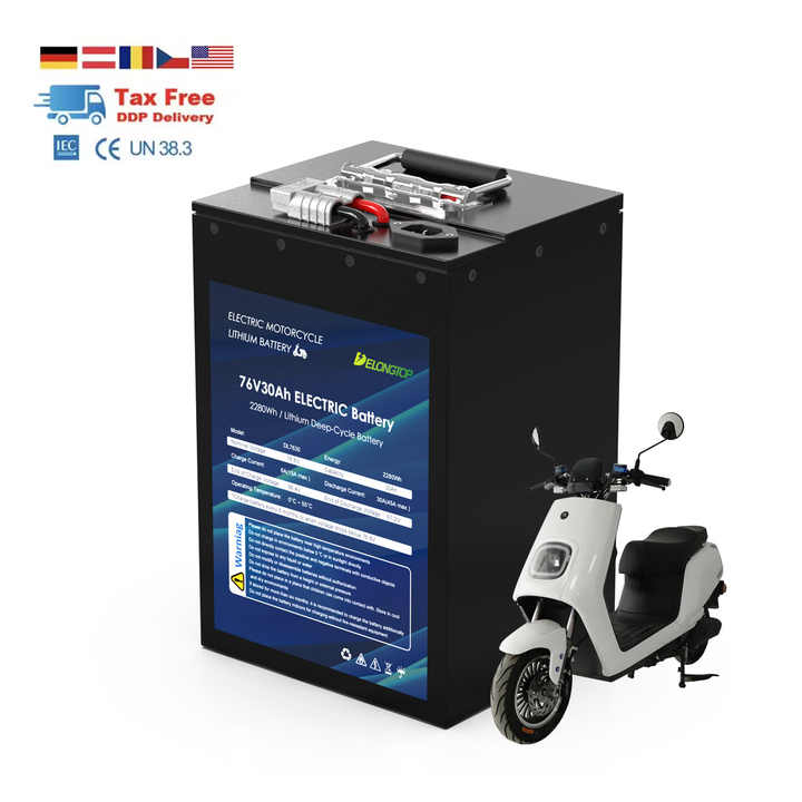 72V Lithium Battery 30AH Rechargeable Deep Cycle LiFePO4 Battery Pack for Electric Vehicles and Solar Energy Storage Systems Delong