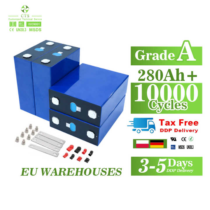 CTS Prismatic LiFePO4 Battery Cell 6000 Cycle Life High Durability for Solar Storage EV Power Tools